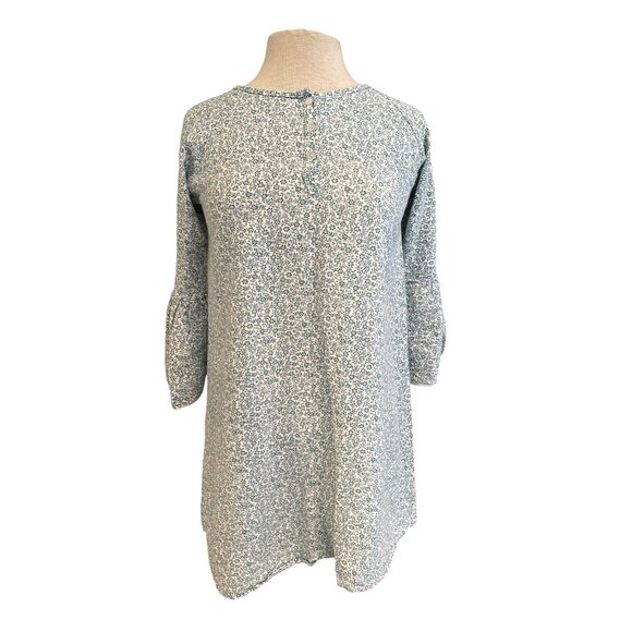 Petite Plume Floral Print Tunic Top 3/4 Sleeves Cotton Womens Size 12 - Picture 1 of 10